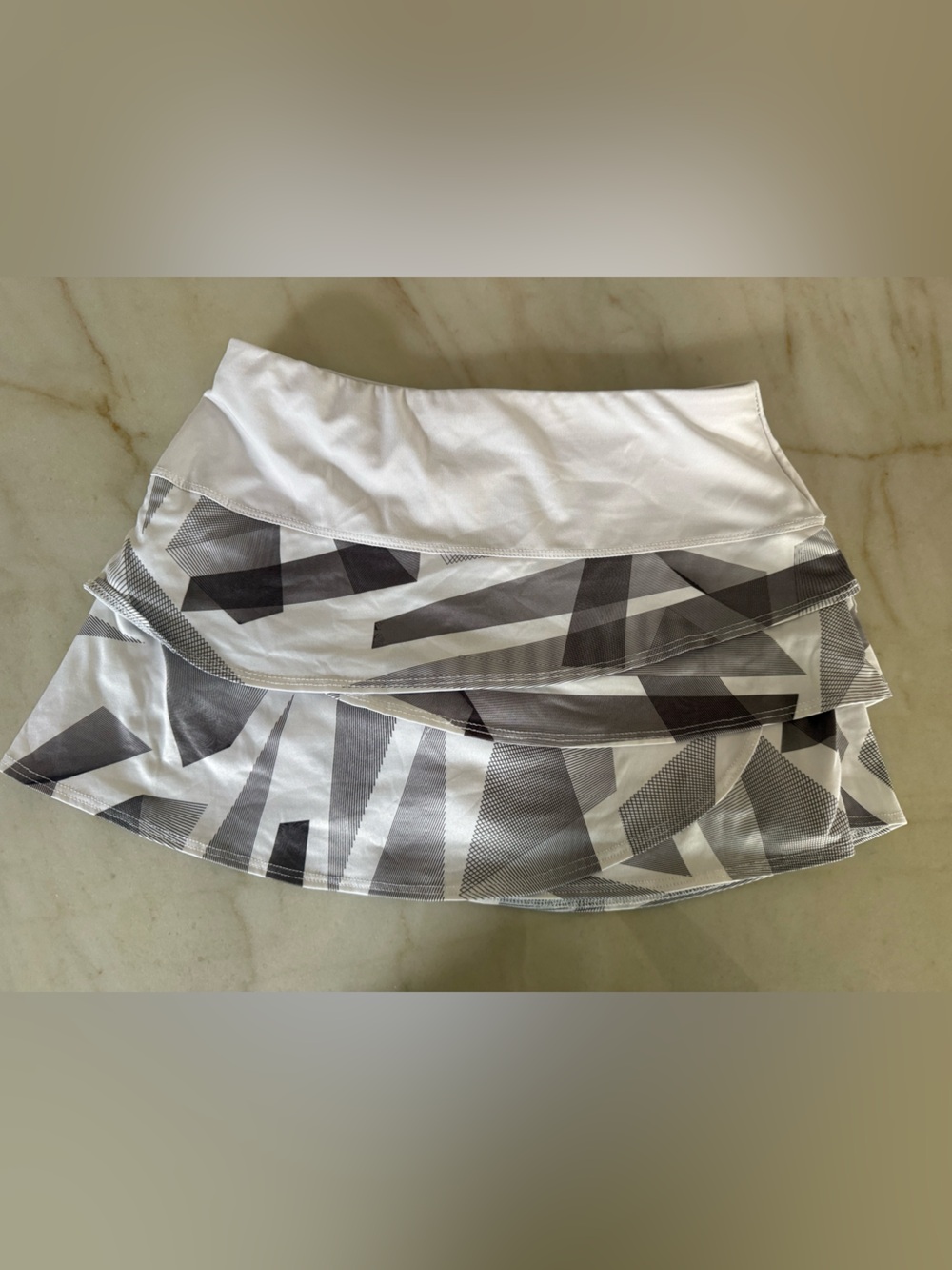 Lucky in Love White and Gray mini tennis Skirt